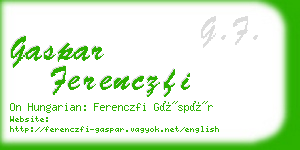 gaspar ferenczfi business card